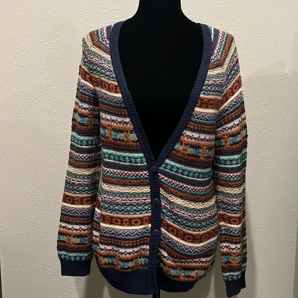 🪁🍄🟫 H&M Divided Muti-Color Patterned Striped Cardigan, size 6 - Picture 1 of 5